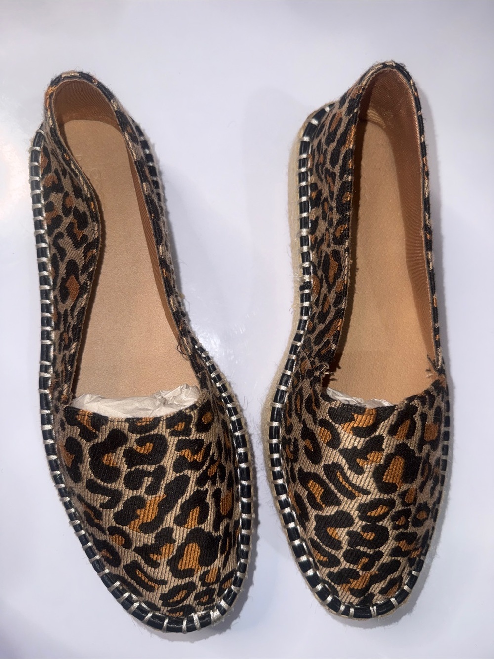 Assos Women’s Leopard Print Slip-On Flats -Casual Animal Loafers US 9 UK 7 EU 4